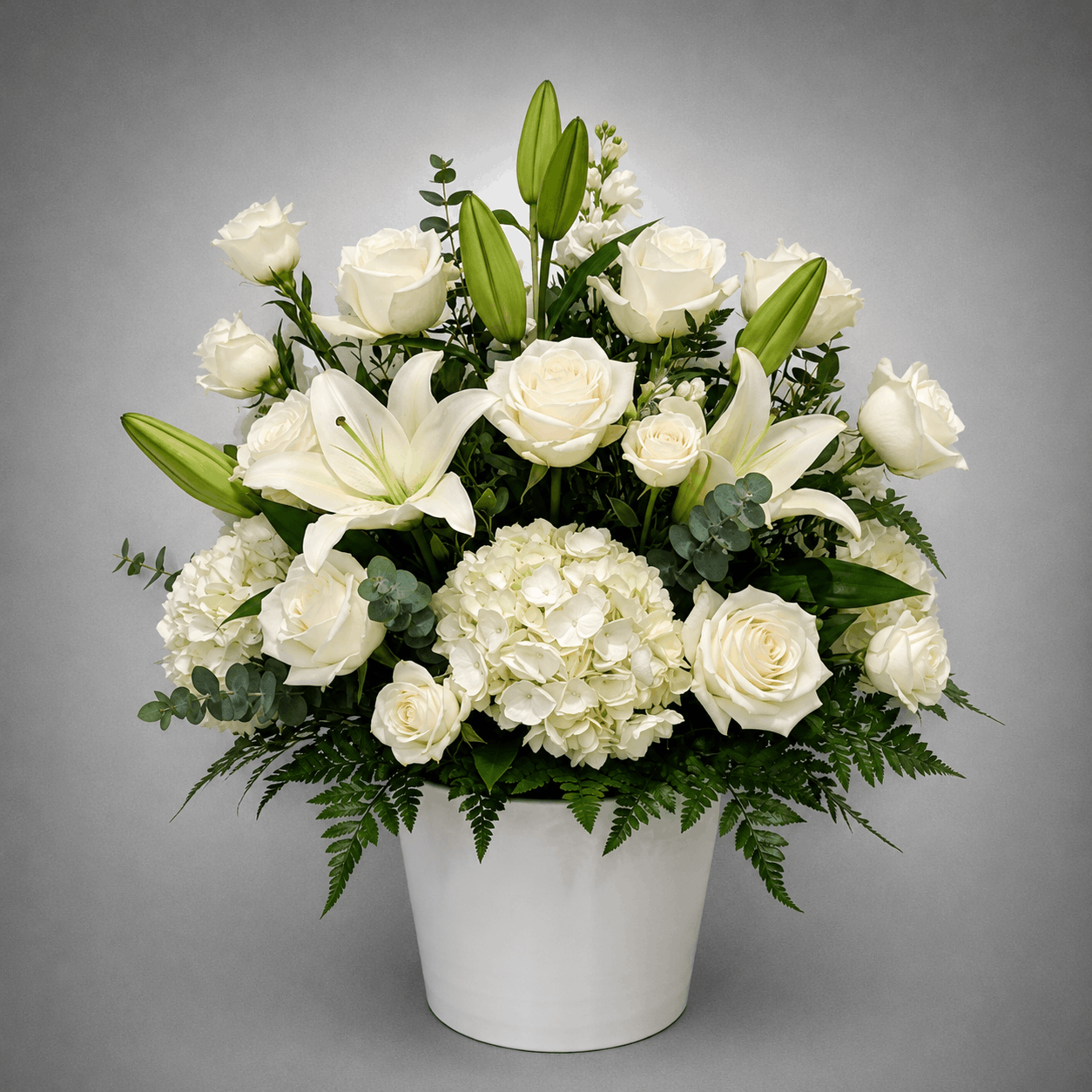 White Serenity Pot Arrangement