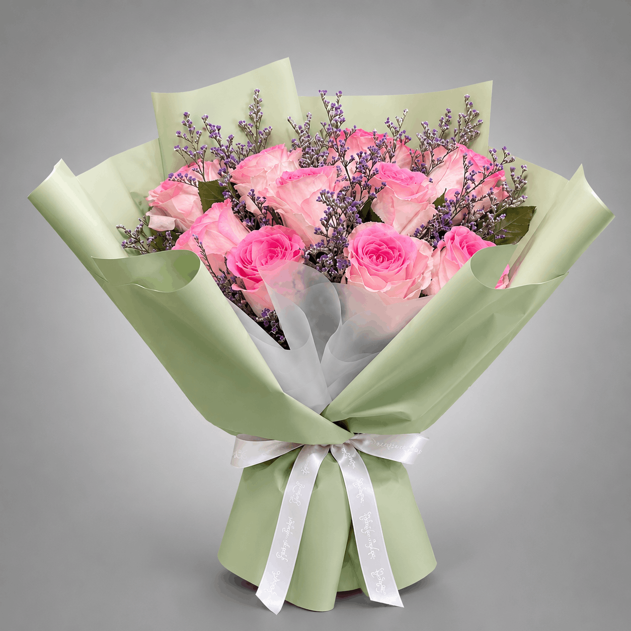 Pink Rose & Limonium Bouquet