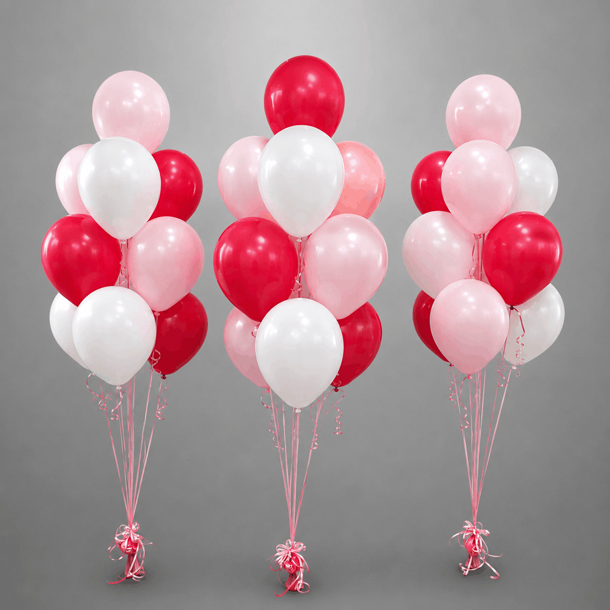 Pink Red & White Latex Balloon Bouquet