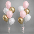 Pink, White & Gold Balloon Bouquet Duo