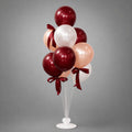 Burgundy, Blush & Pearl Balloon Stand Bouquet