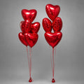 Red Heart Foil Balloon Bouquet