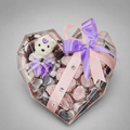 La Ronda Heart Chocolate & Plush Puppy Acrylic Heart Box