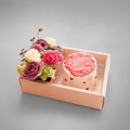 Mixed Blooms & Pink Heart Bento Cake Gift Box