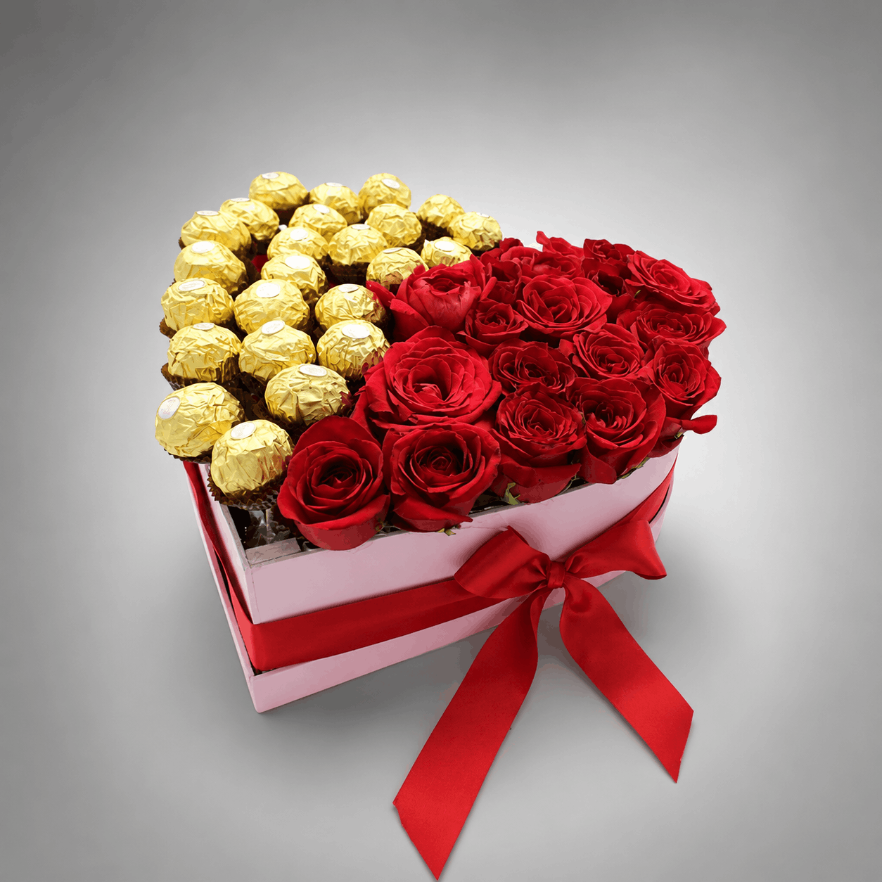 Red Roses & Ferrero Rocher Heart Box