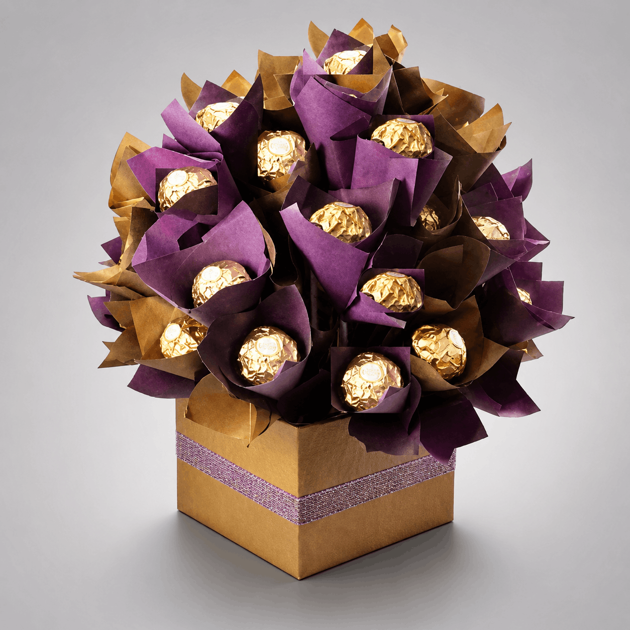 Ferrero Rocher Chocolate Bouquet – Purple & Gold