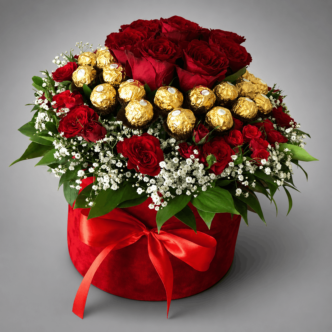 Red Roses & Ferrero Rocher Hat Box