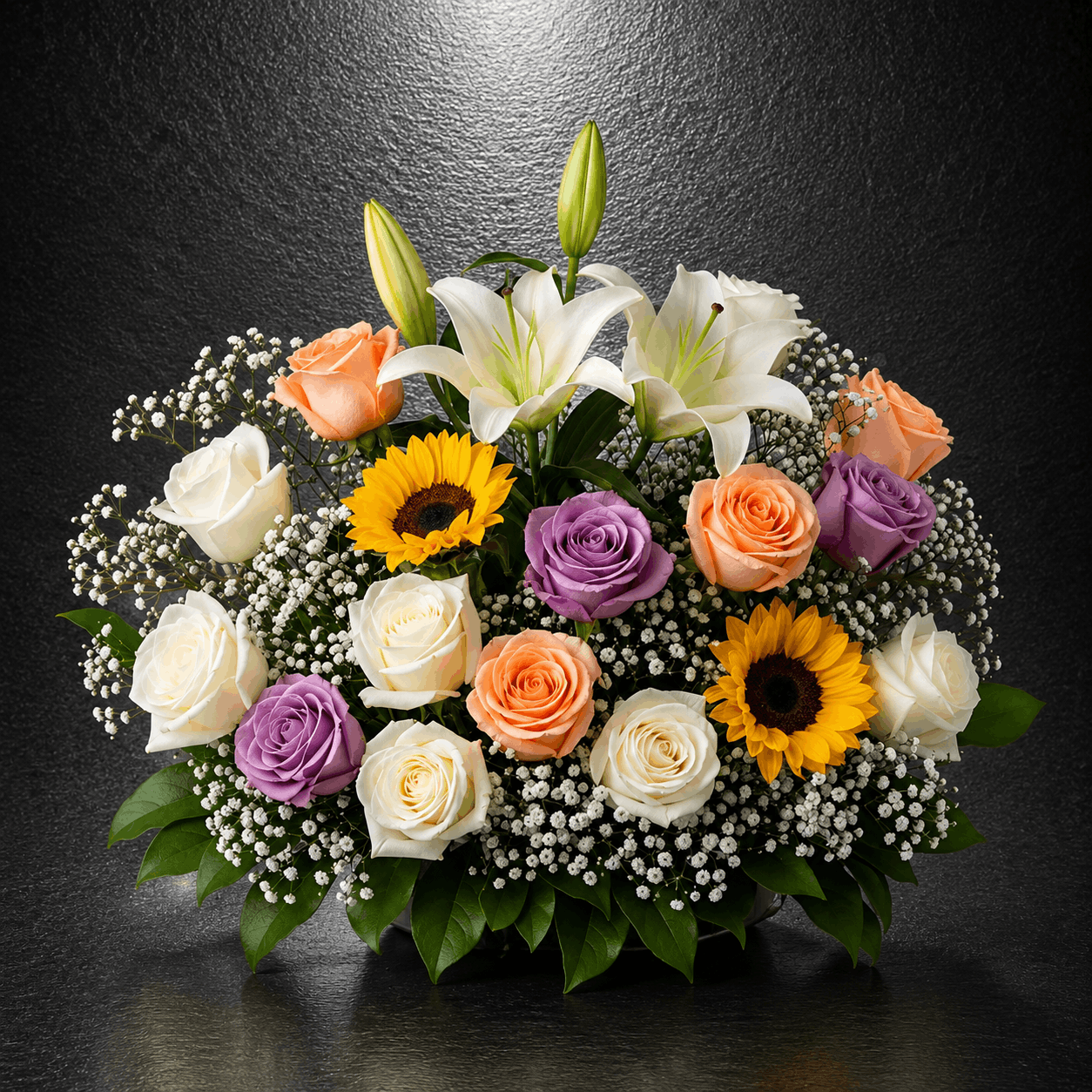 Grand Mixed Rose & Sunflower Dome Arrangement