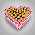Ferrero Rocher & Kinder Pink Rose Heart Chocolate Box