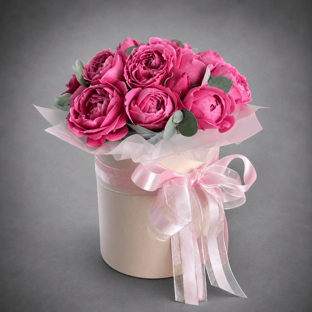 Deep Pink Rose Hatbox