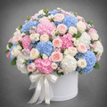 Pastel Blue & Pink Hydrangea Flower Box
