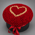 Grand Red Rose Heart in Black Gift Box