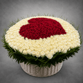 Red Rose Heart Flower Basket