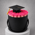 Graduation Pink Rose Flower Box
