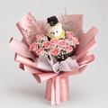 Pink Rose & Mini Graduation Bear Bouquet