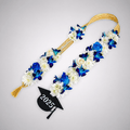 Blue Rose & Orchid Gold Graduation Lei Garland