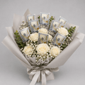 White Rose & USD Money Bouquet
