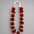 Red Rose & Gypsophila Graduation Lei Garland