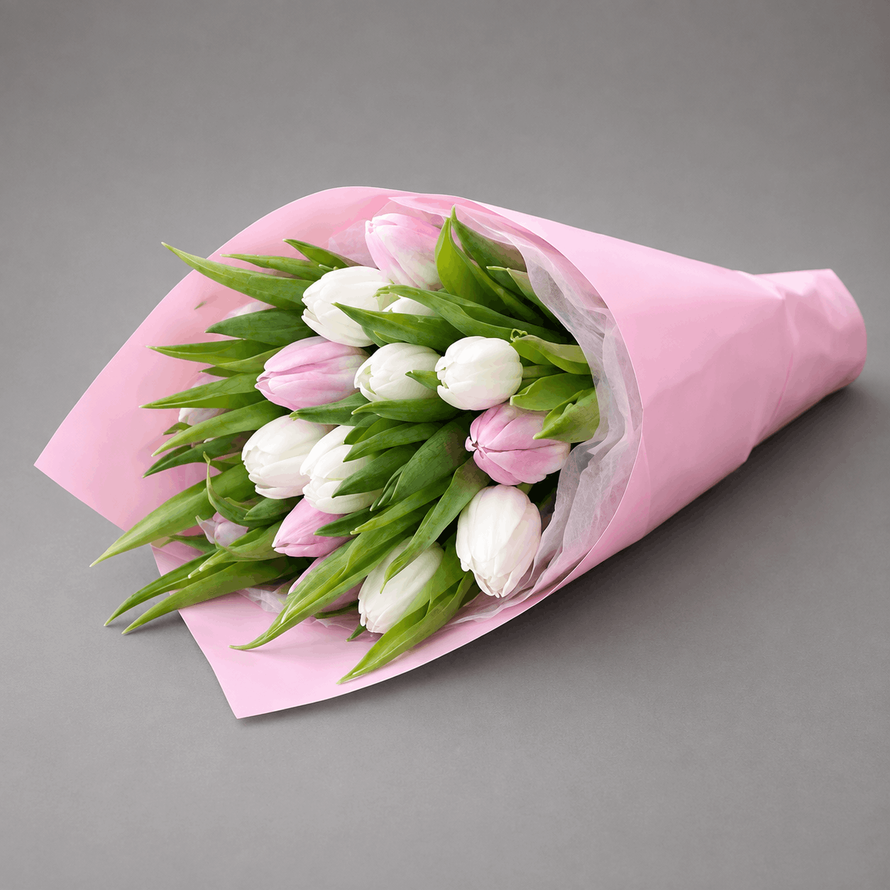 Soft Pink & White Tulip Bouquet