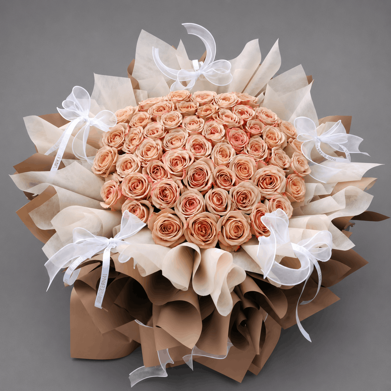 Grand Peach Rose Celebration Bouquet