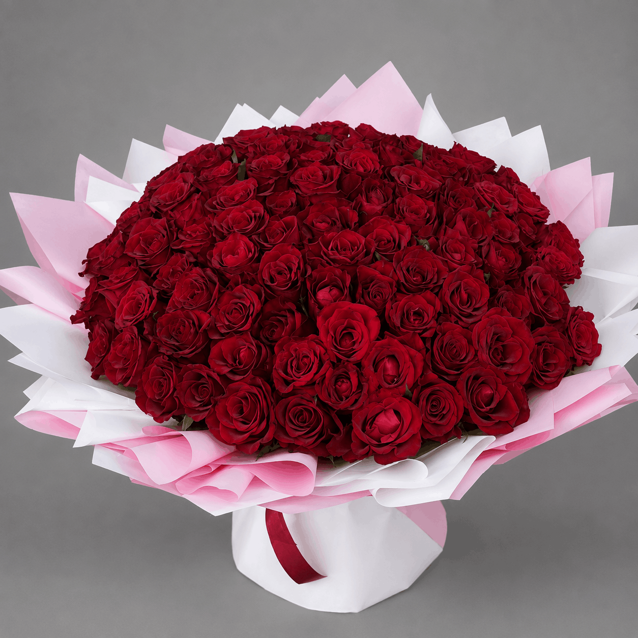 Grand Crimson Rose Dome Bouquet