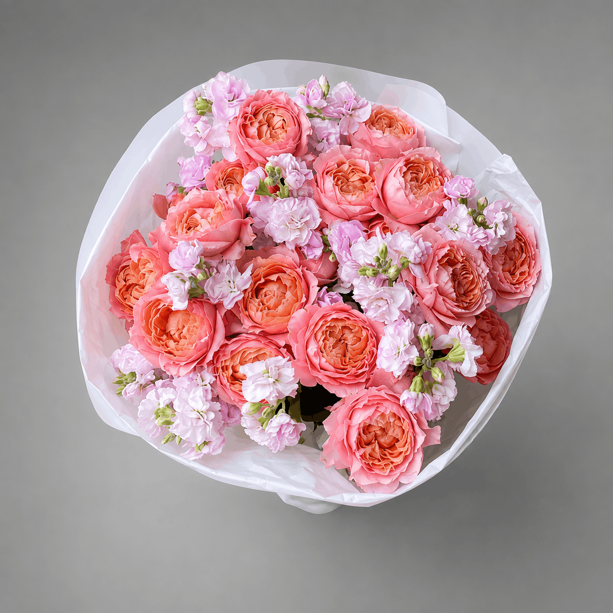 Coral Peach & Lilac Bloom Bouquet