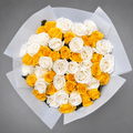 Golden Yellow & White Rose Bouquet