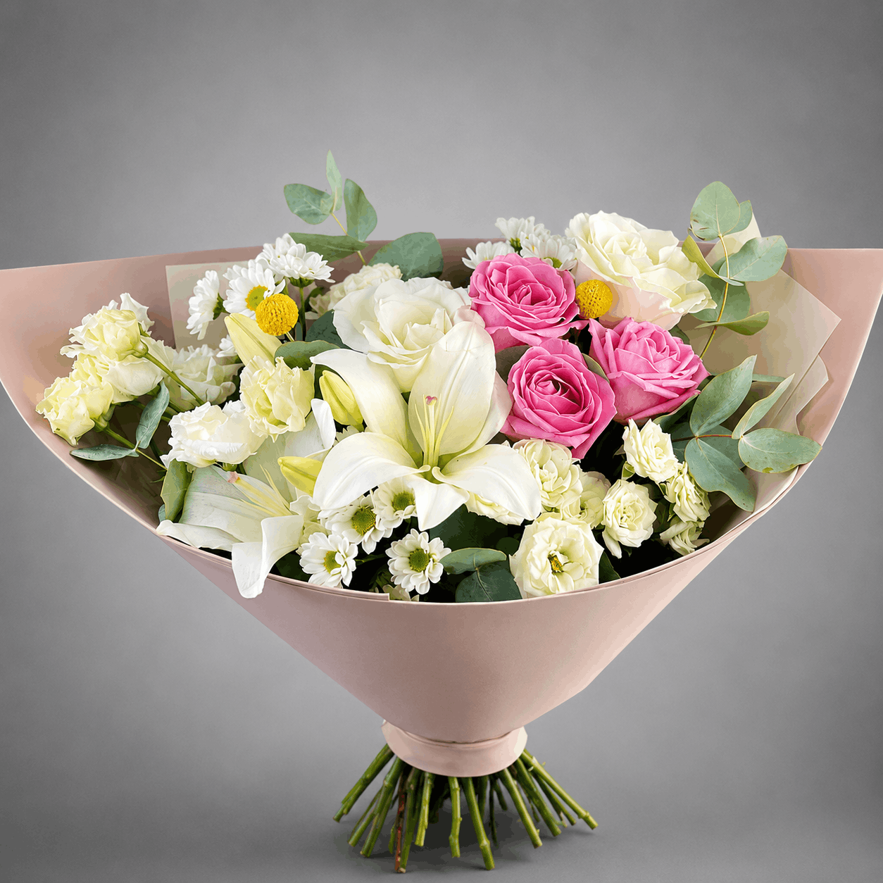 Pink & White Lily Rose Bouquet