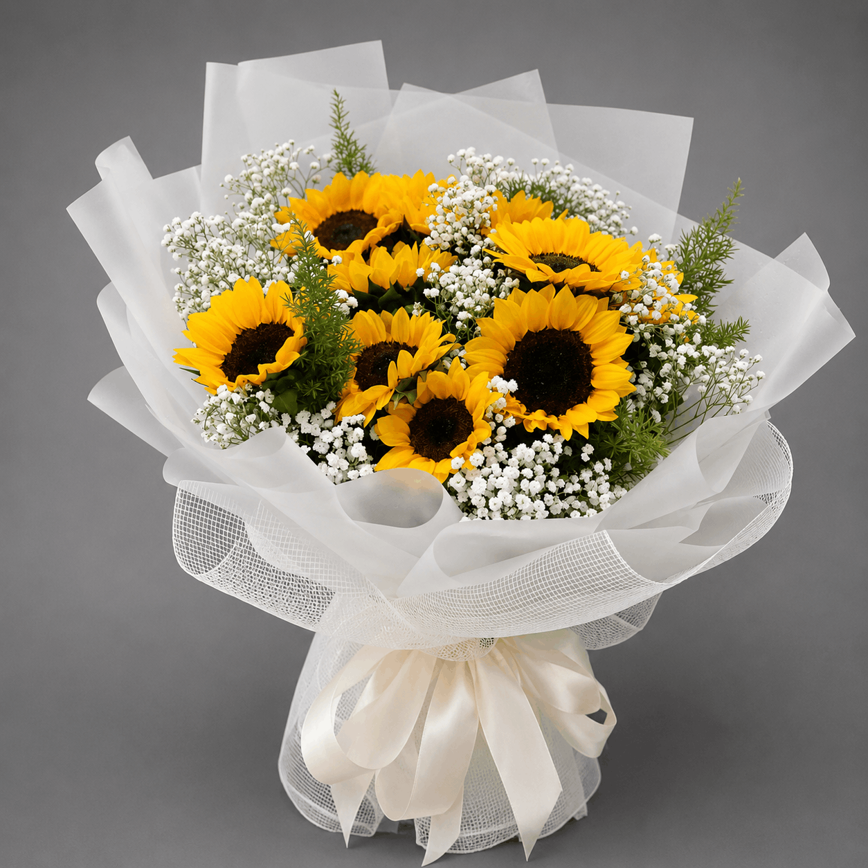Sunflower & White Filler Bouquet