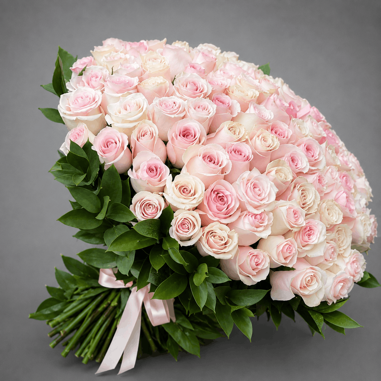 Blush Pink & White Rose Bouquet