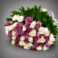 Mauve & Ivory Rose Bouquet