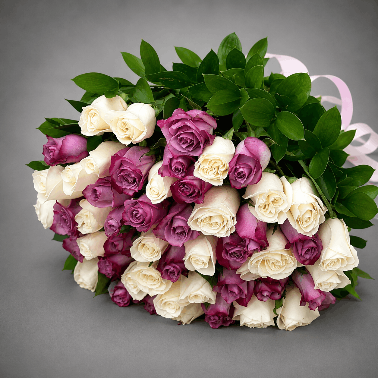 Mauve & Ivory Rose Bouquet