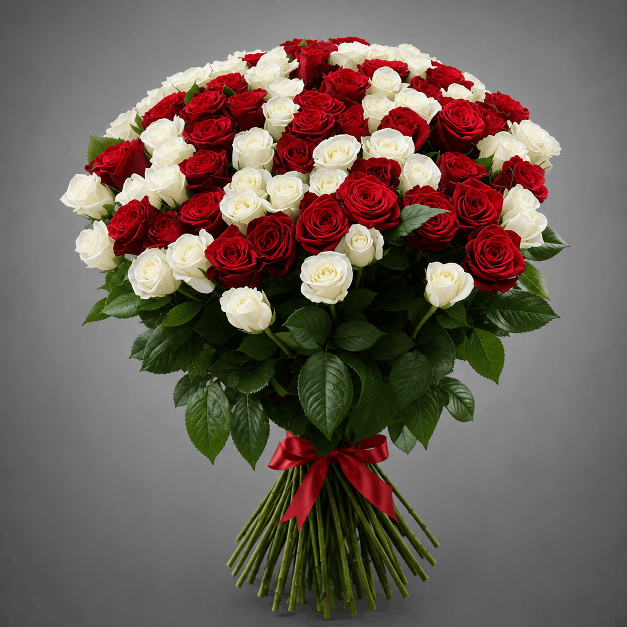 Red & White Rose Celebration Bouquet