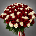 Grand Red & Ivory Rose Bouquet