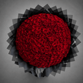 Black-Wrapped Red Rose Bouquet