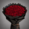 Black-Wrapped Red Rose Statement Bouquet