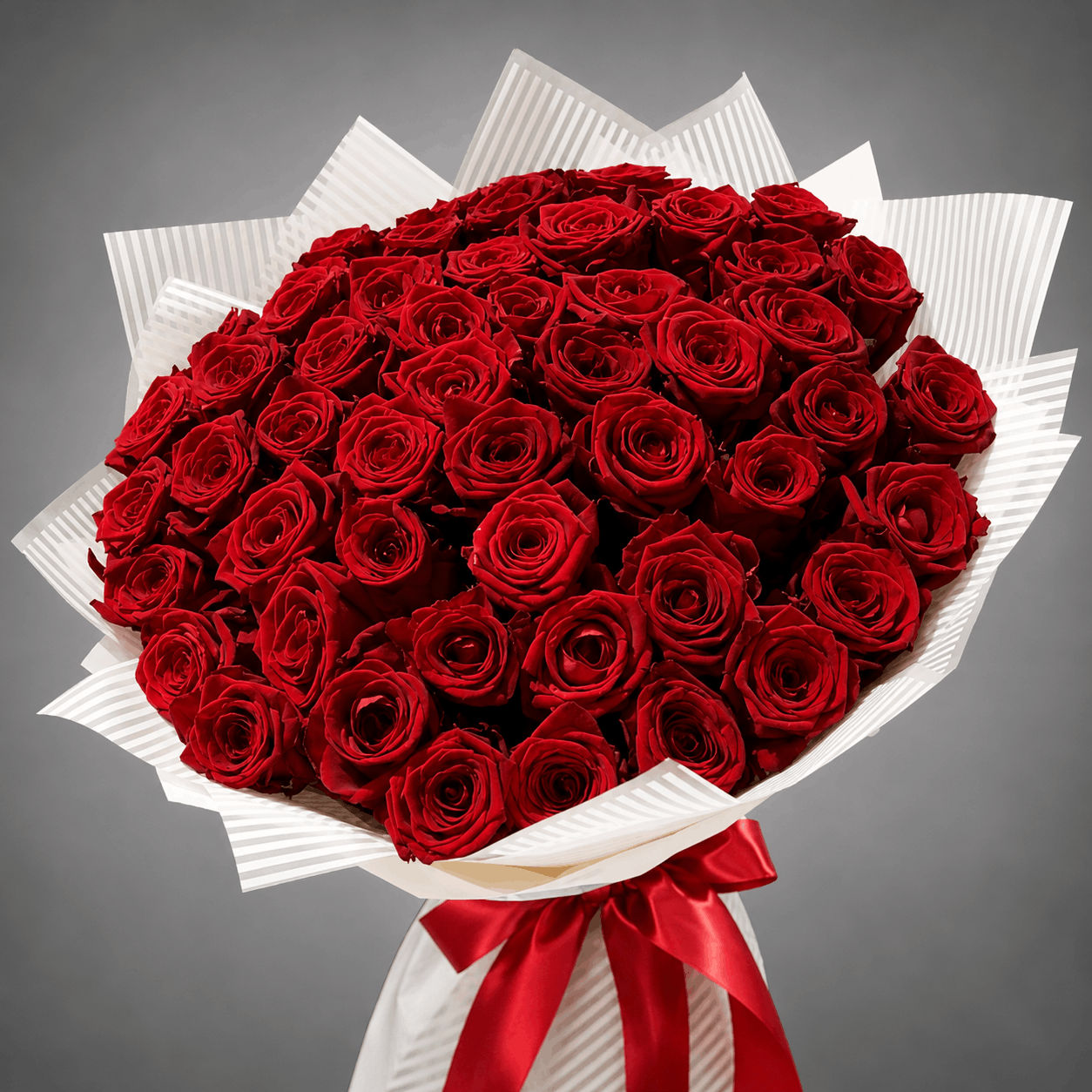 Red Ribbon Rose Bouquet