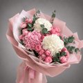 Blush Hydrangea & Peach Rose Bouquet