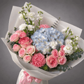 Pink & Blue Hydrangea Bouquet