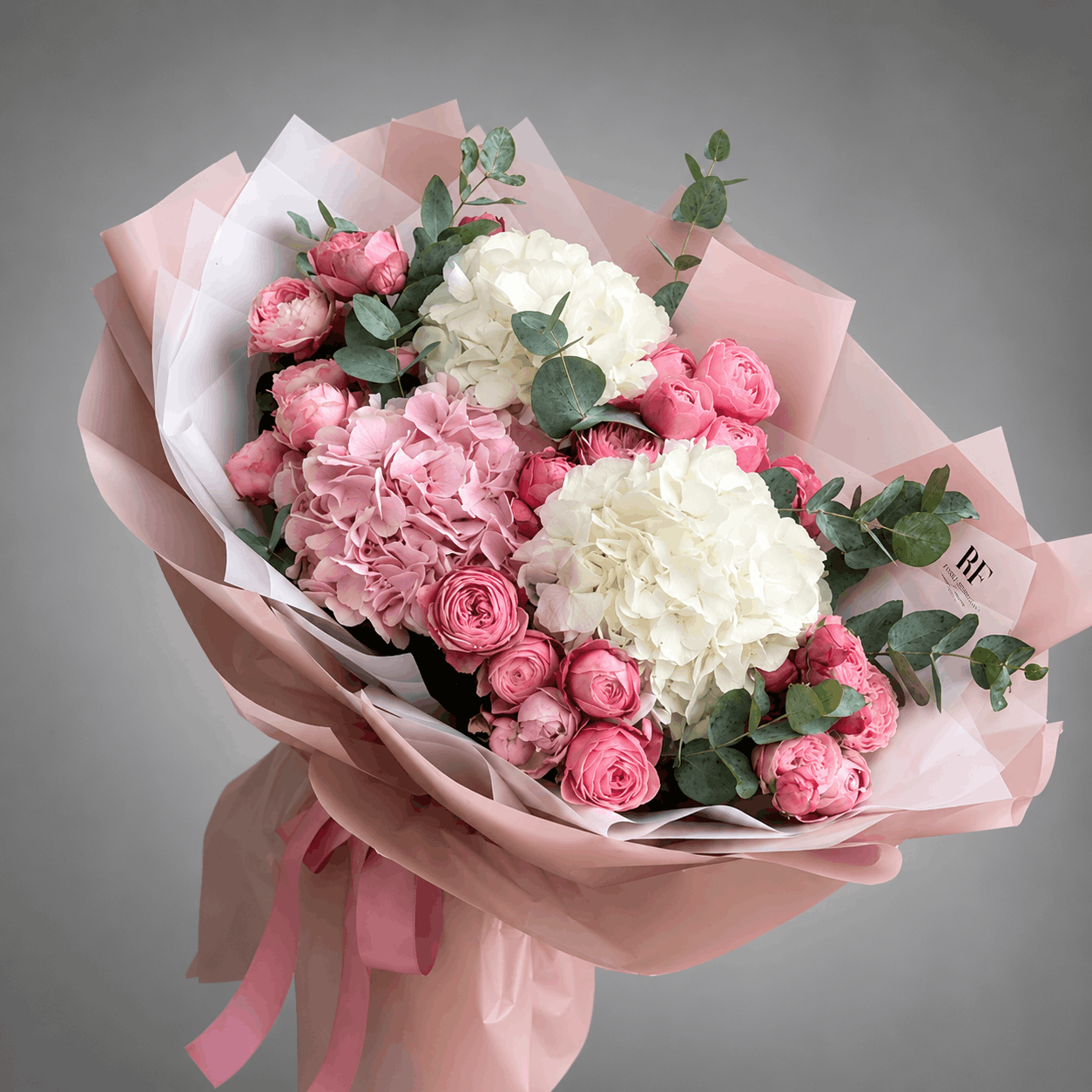 Luxury Pink & White Hydrangea Rose Bouquet