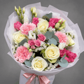 Pink & Cream Rose and Carnation Bouquet