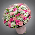 Bright Pink Rose & Carnation Bouquet