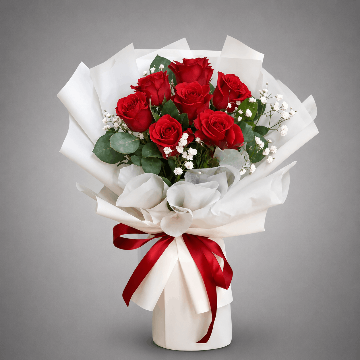 Red Rose & Baby's Breath Bouquet – Florist Special