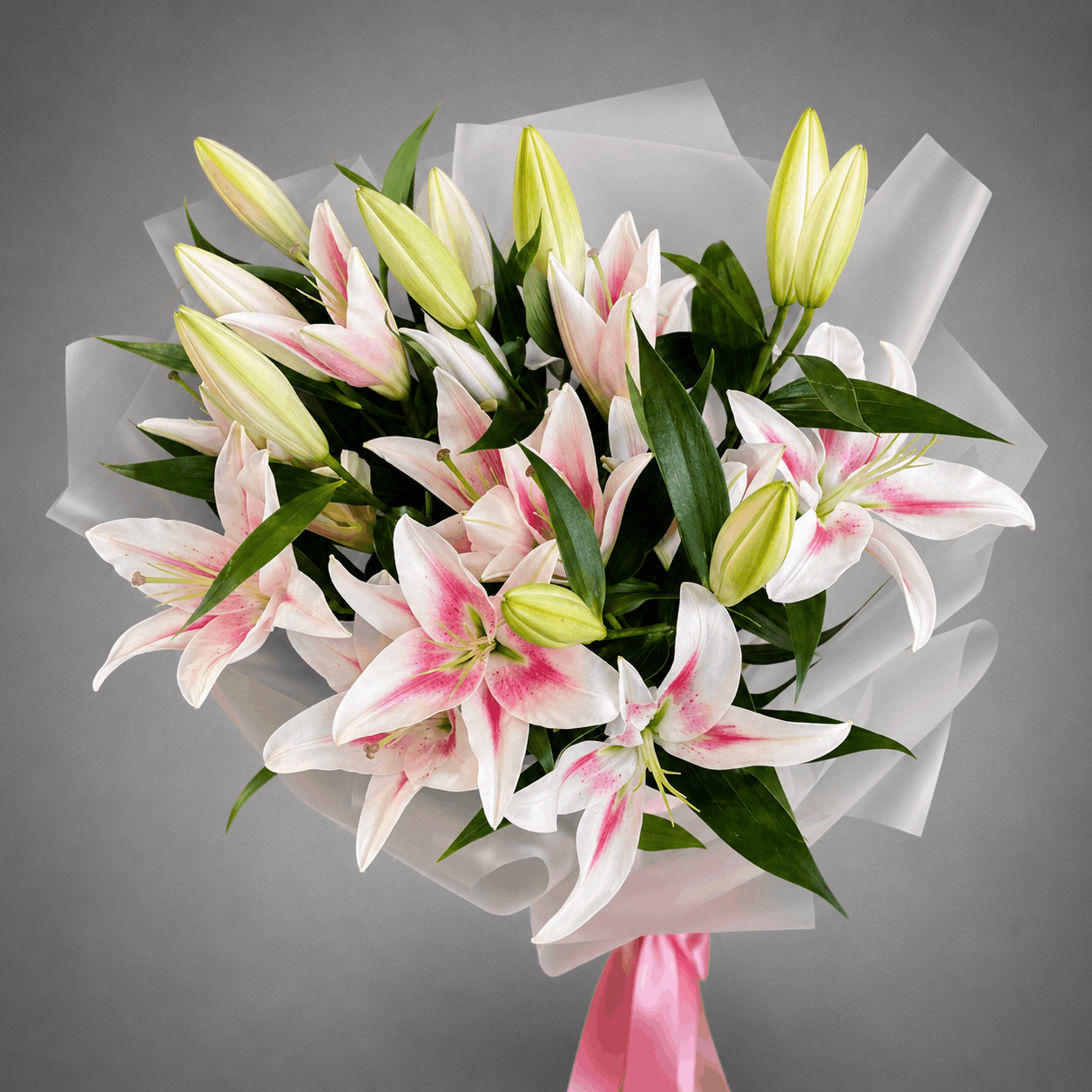 Oriental Lily Bouquet – Pink & White
