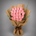 25 Pink Roses Bouquet – Kraft Wrap