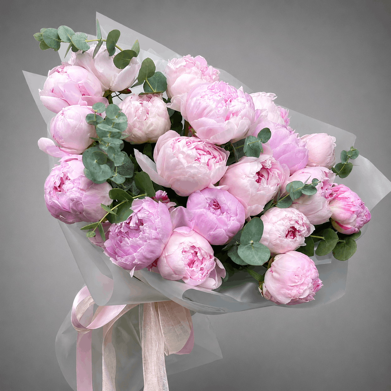 Grand Pink Peony Bouquet – Frosted Wrap