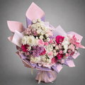 Grand Mixed Bloom Bouquet – Lavender & Pink Wrap
