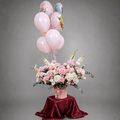 It's a Girl! Flower Box & Balloon Arrangement