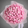 100 Pink Peonies Bouquet – Frosted White Wrap