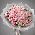 51 Blush Pink Peonies Bouquet – Frosted White Wrap